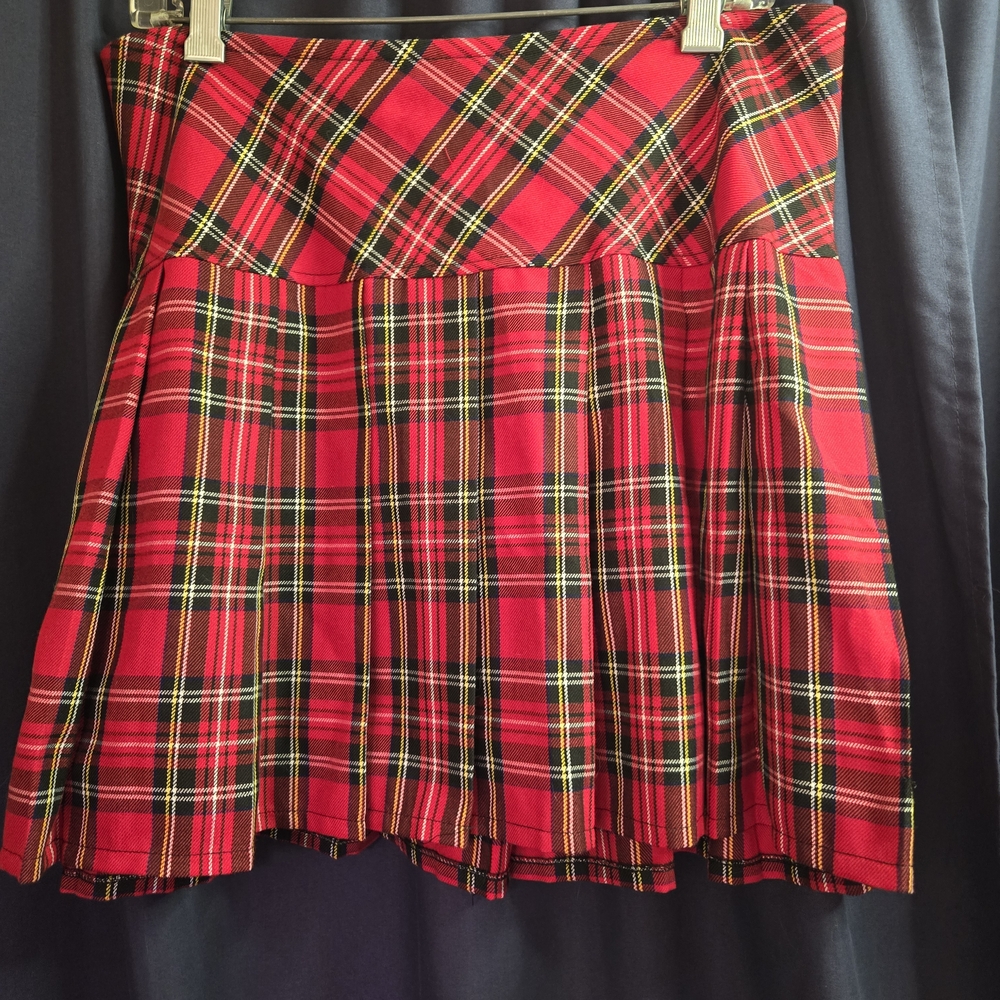Hot Topic Red Tartan Mini Skirt